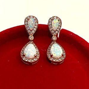 New fire quartz and rose gold earrings